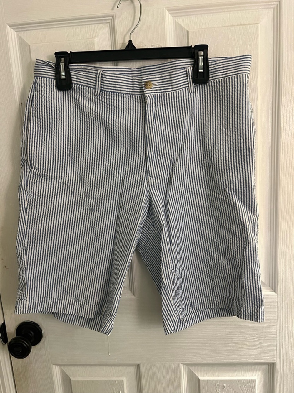 Men's Blue & White Seersucker Shorts sz 34